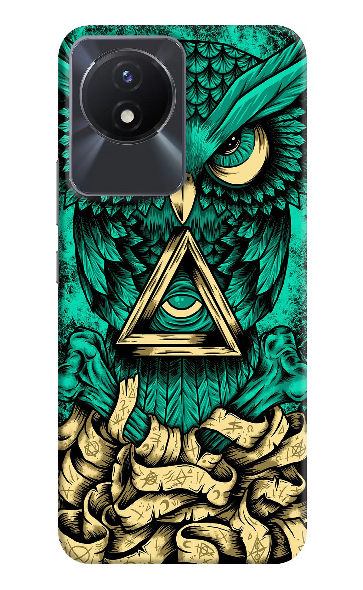 Green Owl Vivo Y02/Y02T Hard Case Back Cover by Casekaro