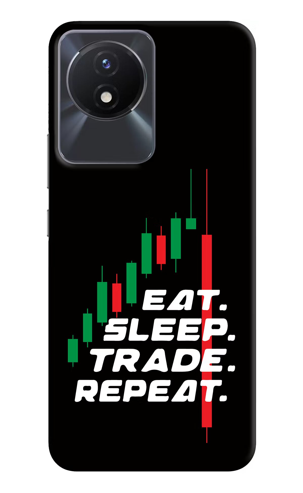 Eat Sleep Trade Repeat Vivo Y02/Y02T Hard Case Back Cover by Casekaro