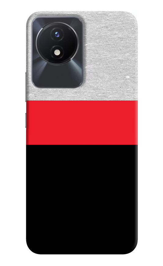 Tri Color Pattern Vivo Y02/Y02T Hard Case Back Cover by Casekaro