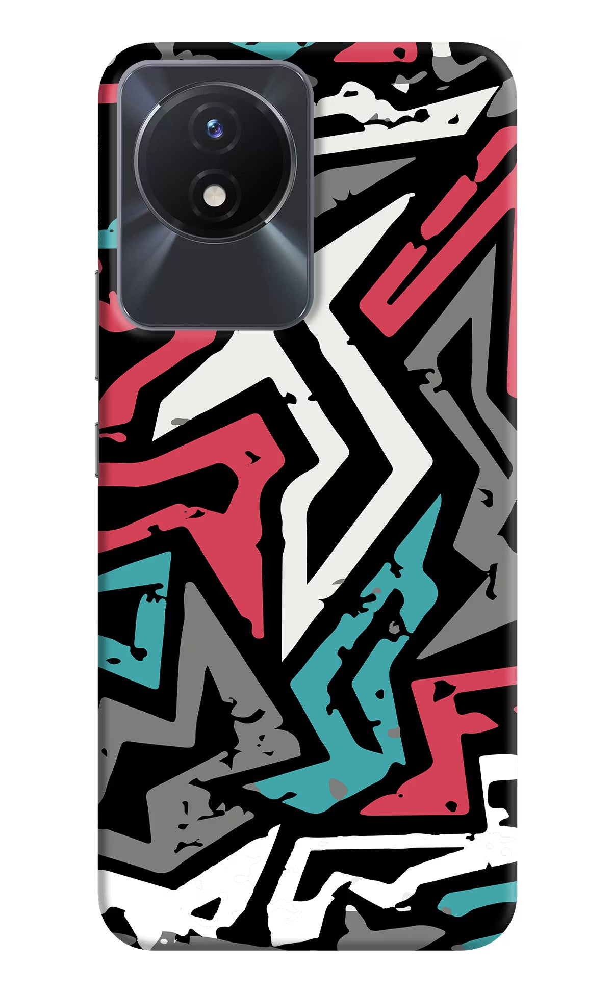 Geometric Graffiti Vivo Y02/Y02T Hard Case Back Cover by Casekaro