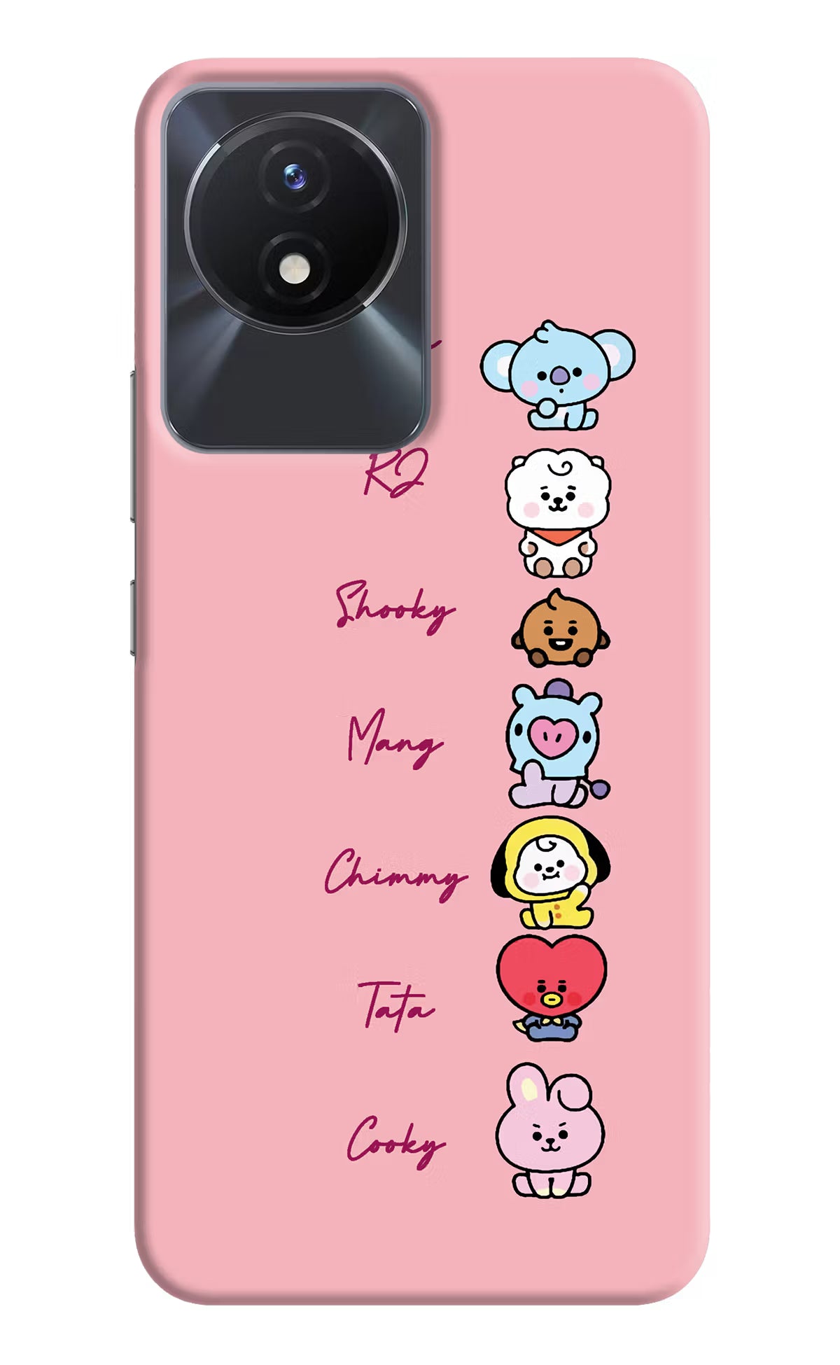 BTS names Vivo Y02/Y02T Hard Case Back Cover by Casekaro