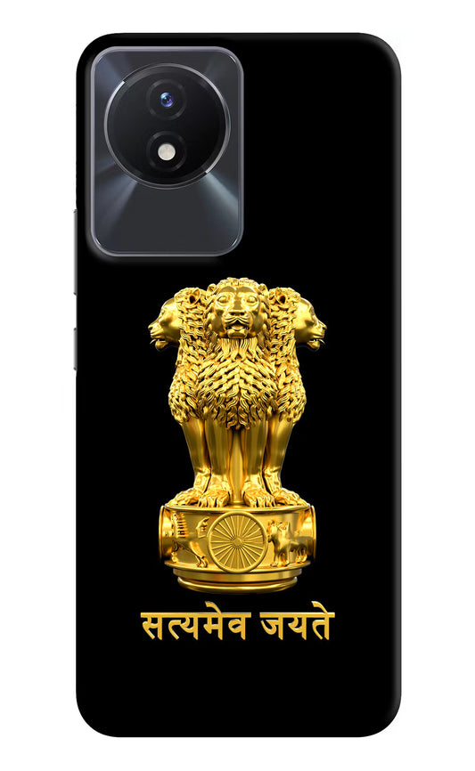 Satyamev Jayate Golden Vivo Y02/Y02T Hard Case Back Cover by Casekaro