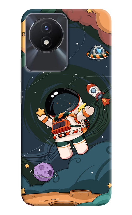 Cartoon Astronaut Vivo Y02/Y02T Hard Case Back Cover by Casekaro
