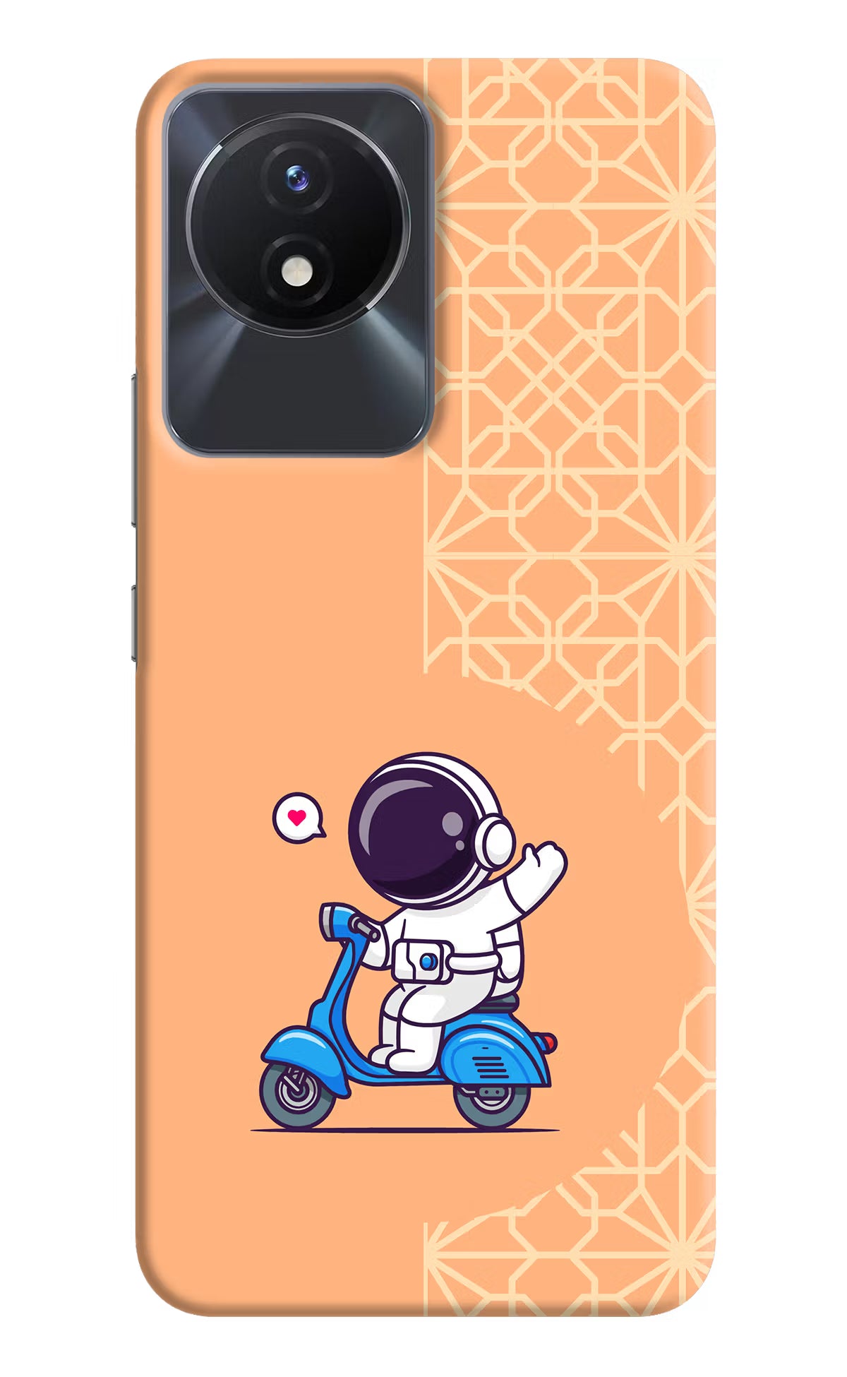 Cute Astronaut Riding Vivo Y02/Y02T Hard Case Back Cover by Casekaro