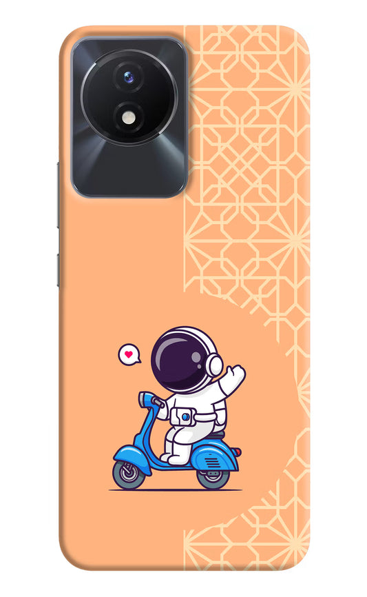 Cute Astronaut Riding Vivo Y02/Y02T Hard Case Back Cover by Casekaro