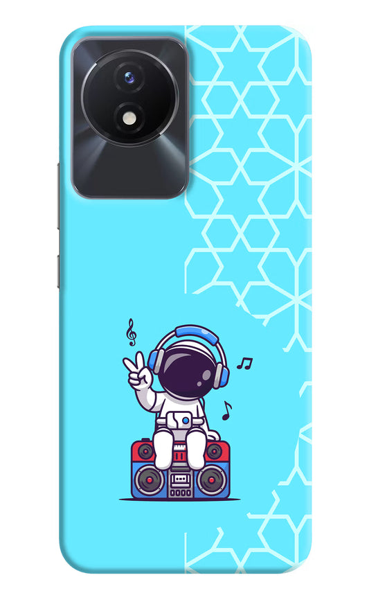 Cute Astronaut Chilling Vivo Y02/Y02T Hard Case Back Cover by Casekaro