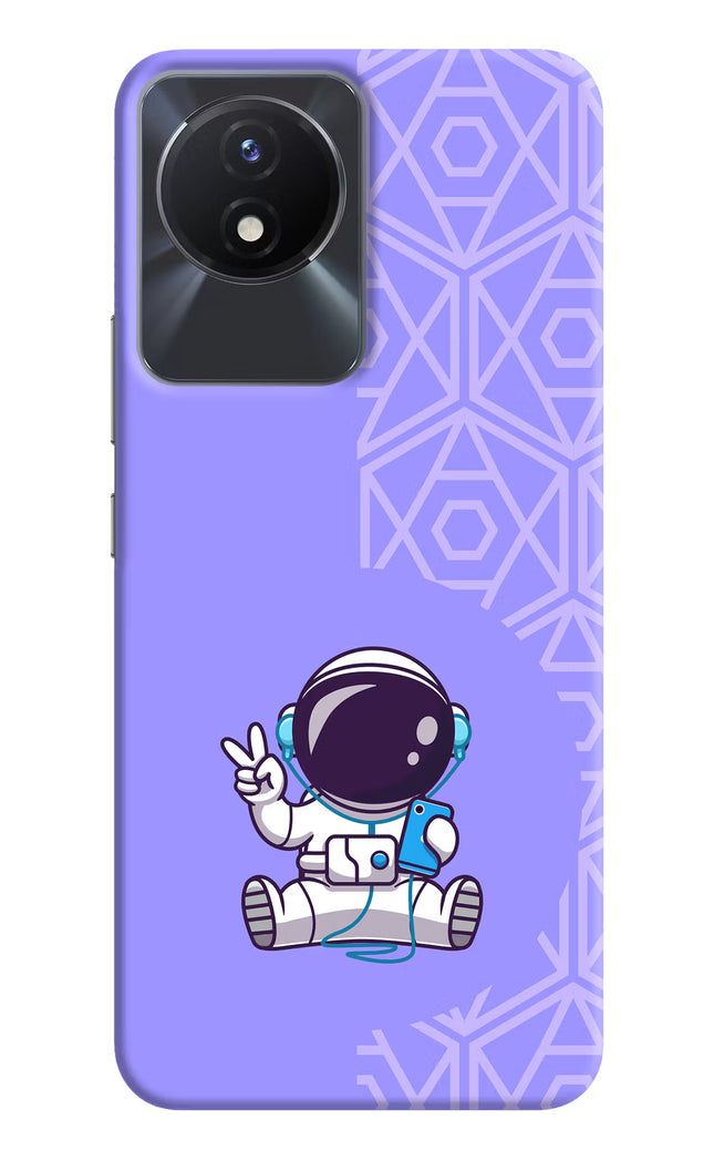 Cute Astronaut Chilling Vivo Y02/Y02T Hard Case Back Cover by Casekaro