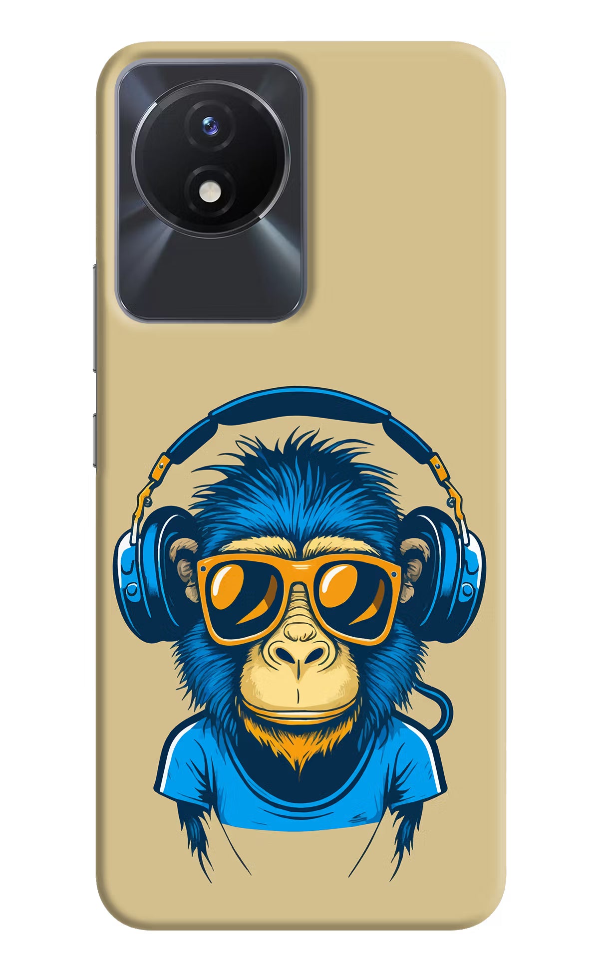 Monkey Headphone Vivo Y02/Y02T Hard Case Back Cover by Casekaro