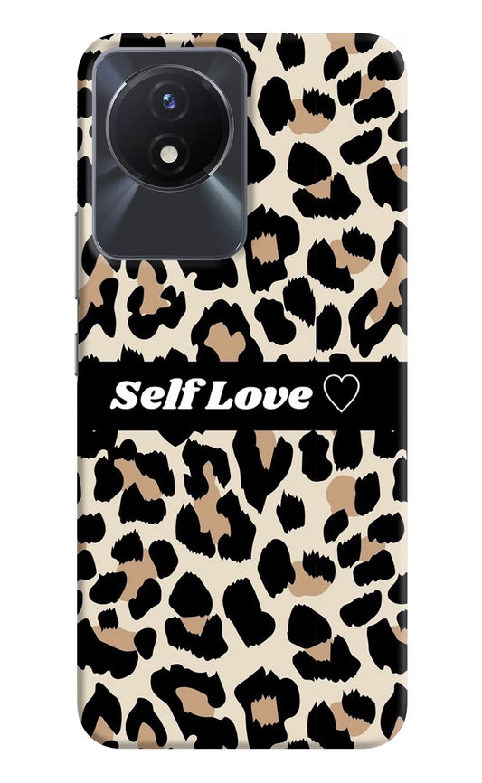 Leopard Print Self Love Vivo Y02/Y02T Hard Case Back Cover by Casekaro