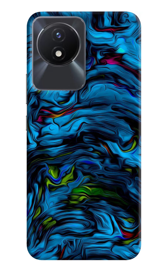 Dark Blue Abstract Vivo Y02/Y02T Hard Case Back Cover by Casekaro