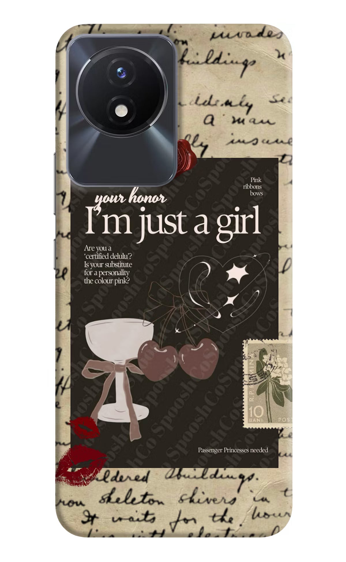 I am just a girl Vivo Y02/Y02T Hard Case Back Cover by Casekaro