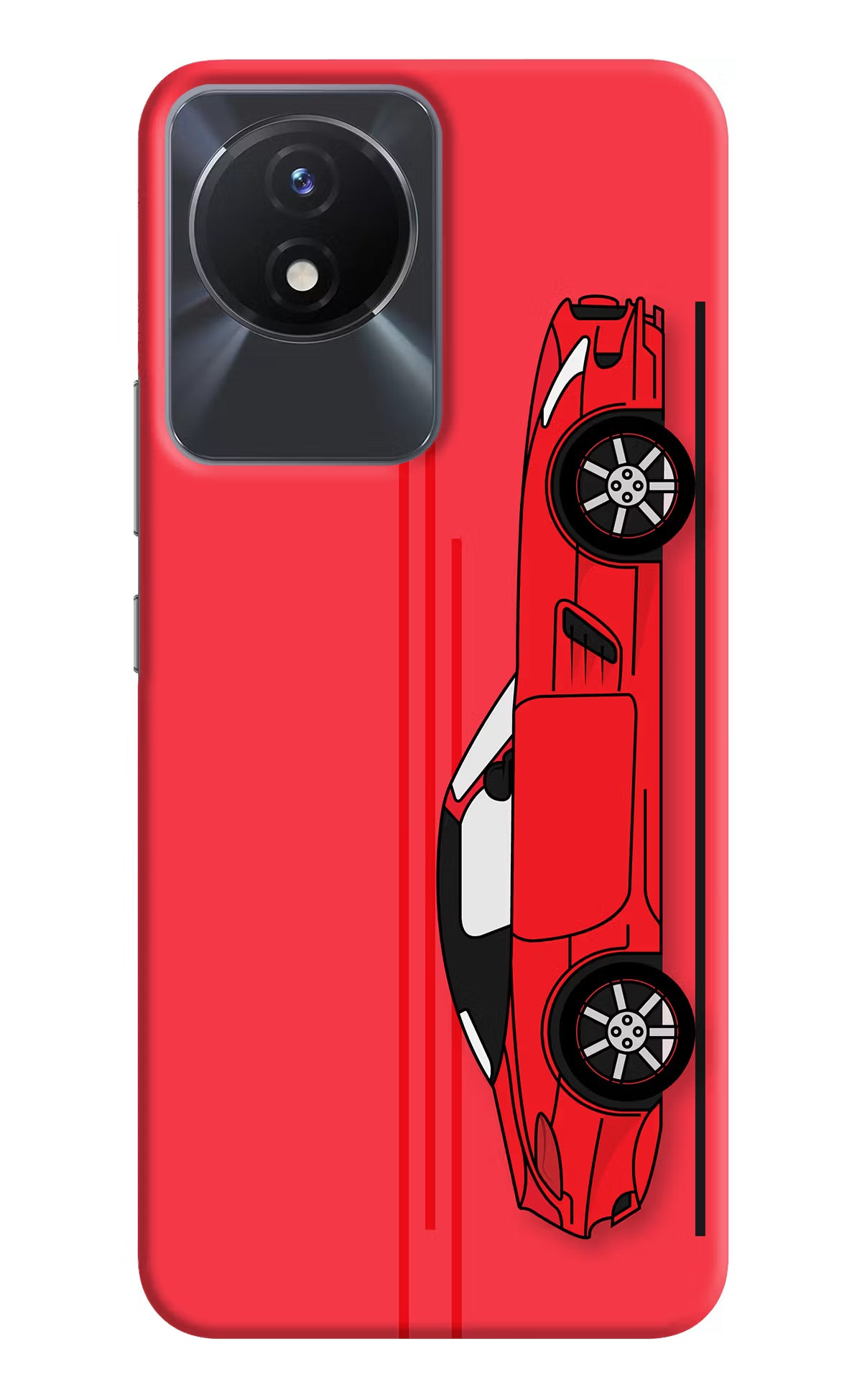 Red Velocity Vivo Y02/Y02T Hard Case Back Cover by Casekaro