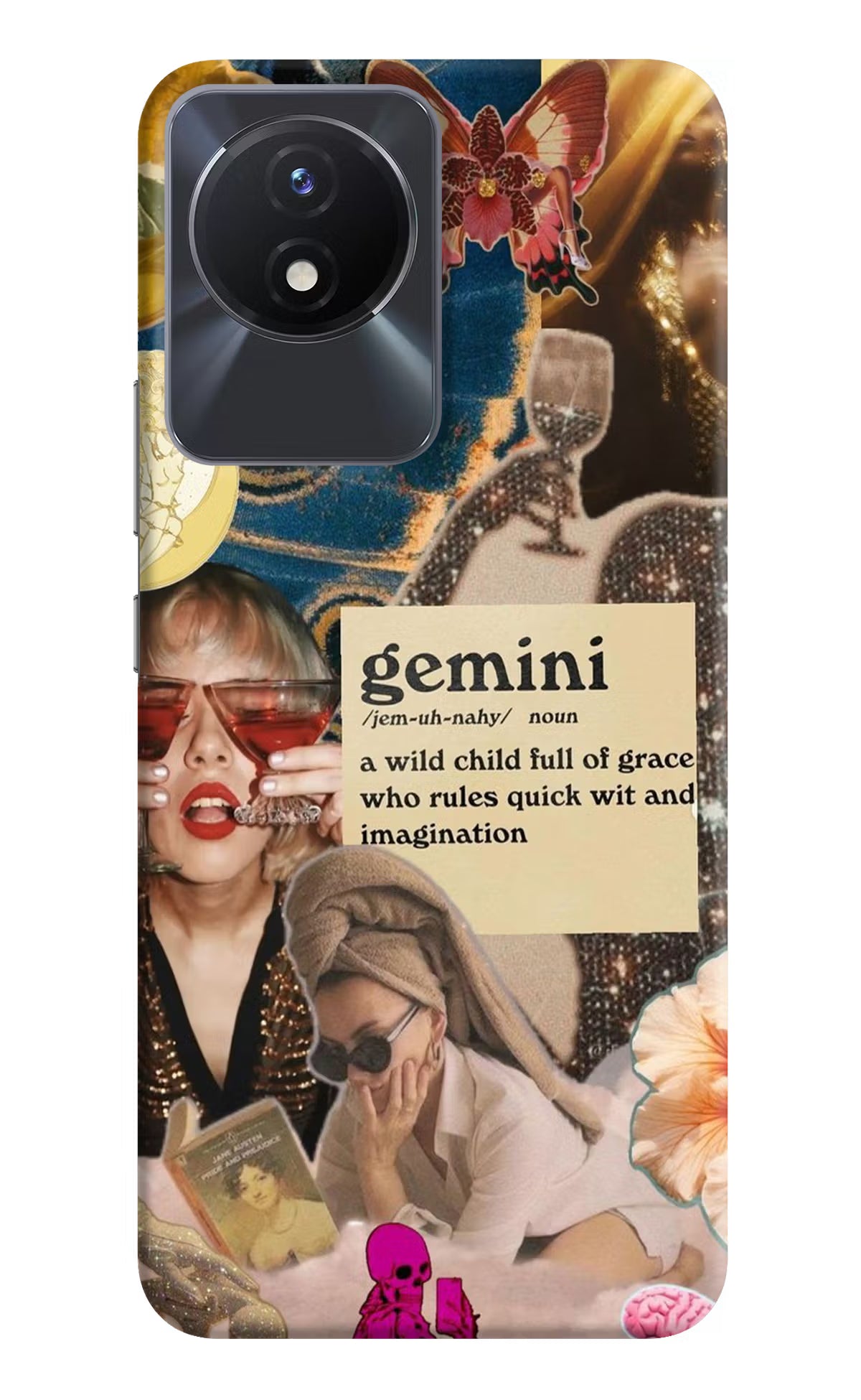 Gemini Zodiac Vivo Y02/Y02T Hard Case Back Cover by Casekaro