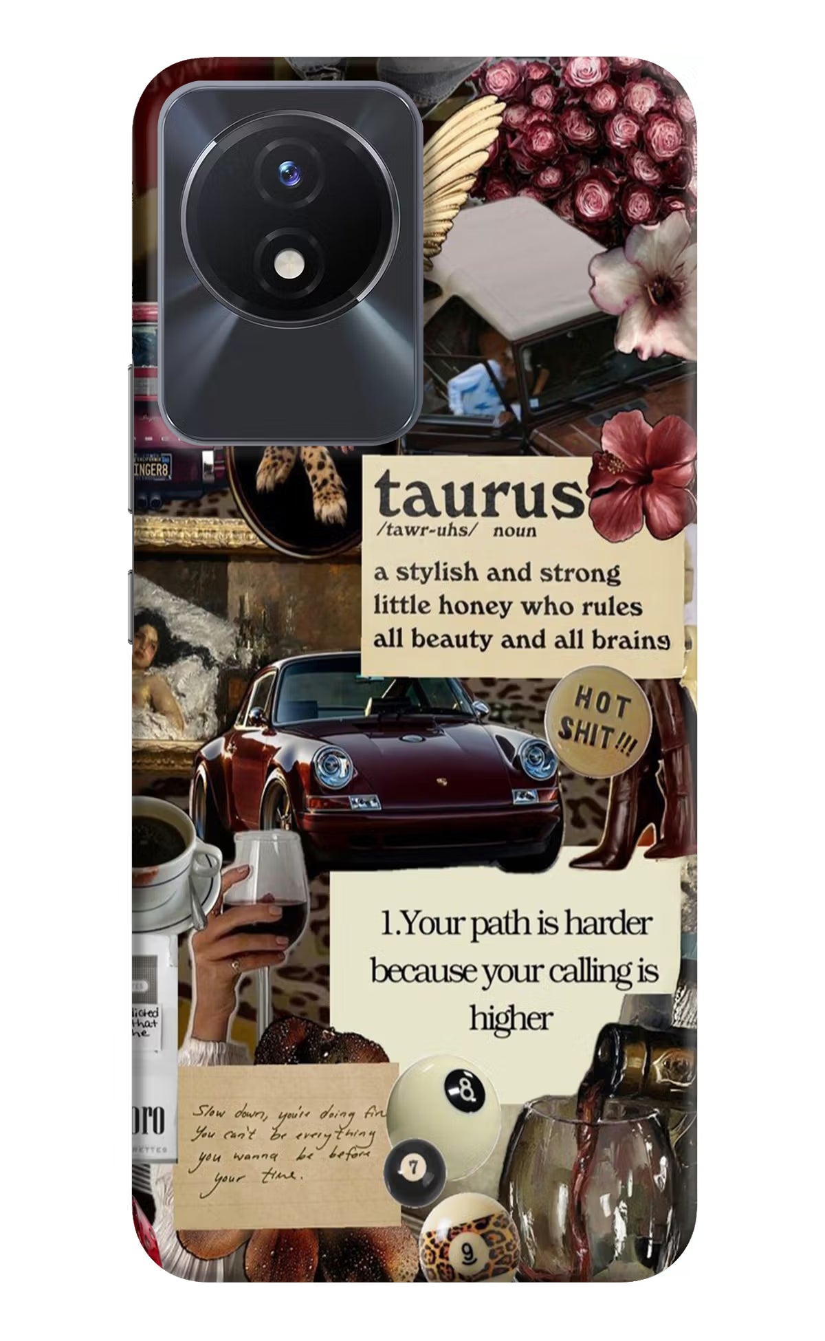 Taurus Zodiac Vivo Y02/Y02T Hard Case Back Cover by Casekaro