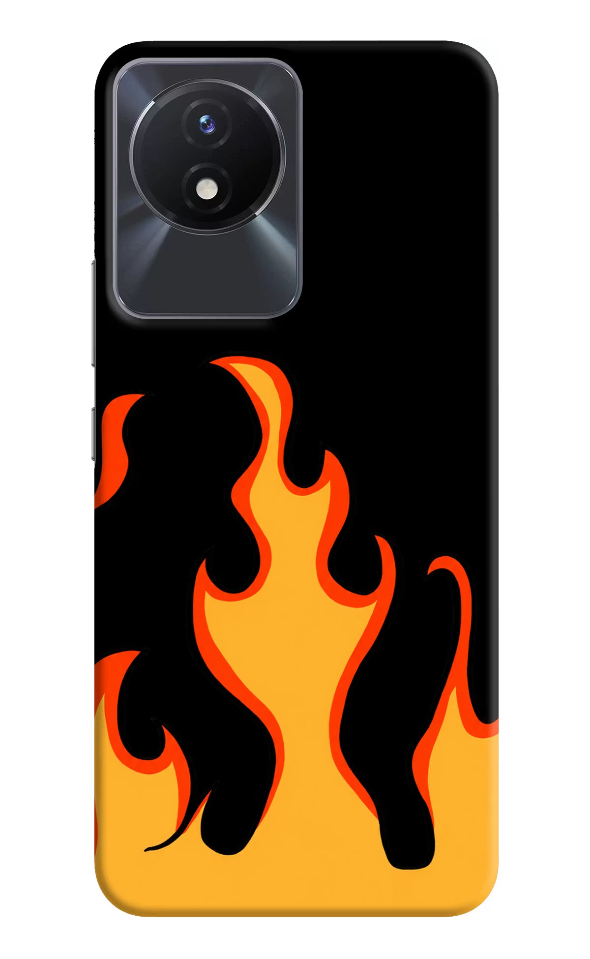 Fired Up – Black Vivo Y02/Y02T Hard Case Back Cover by Casekaro