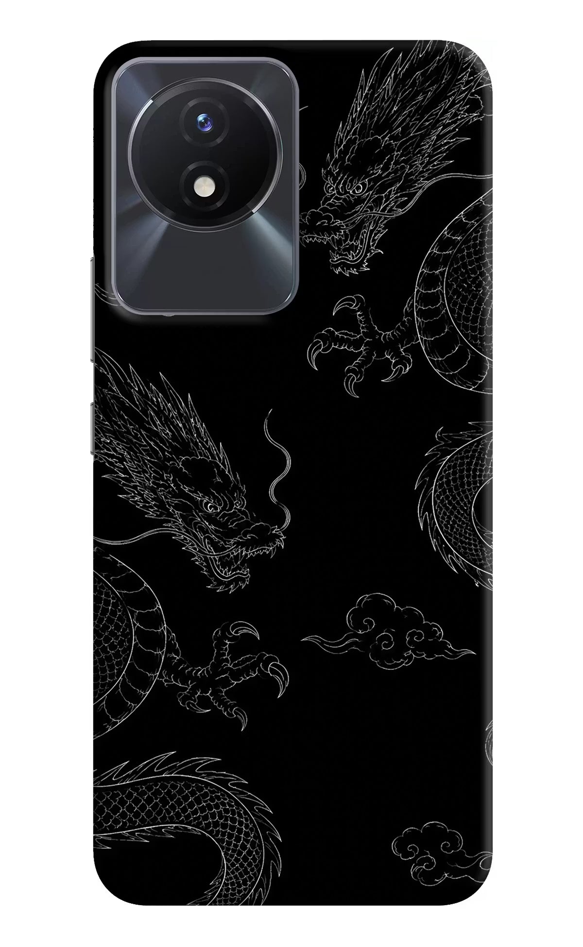 Twin Dragons Vivo Y02/Y02T Hard Case Back Cover by Casekaro