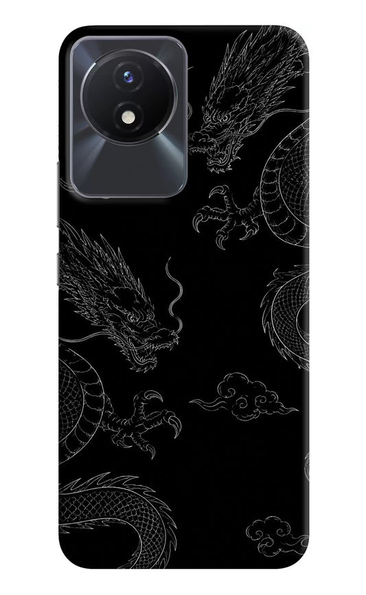 Twin Dragons Vivo Y02/Y02T Hard Case Back Cover by Casekaro