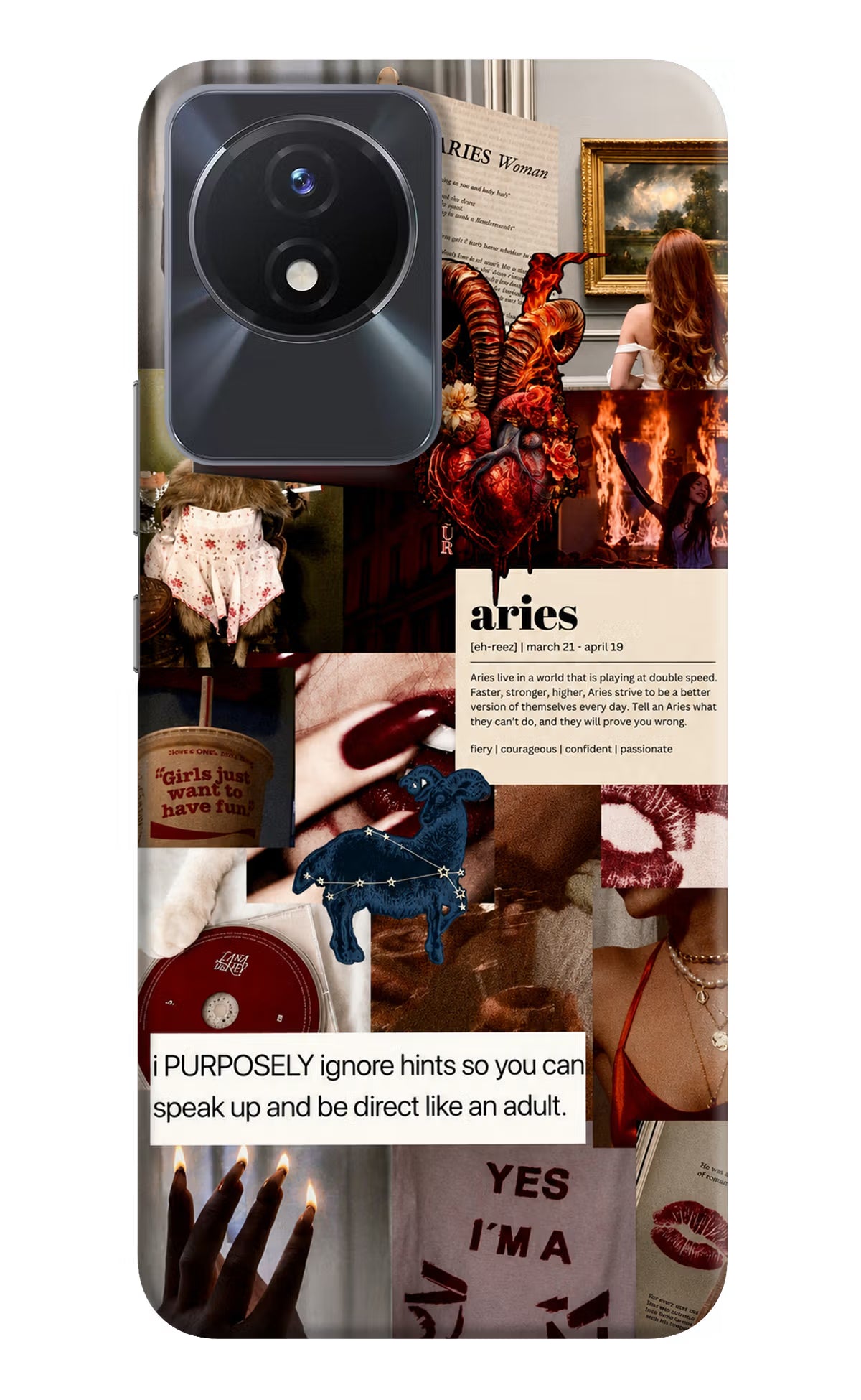 Zodiac Aries Vivo Y02/Y02T Back Cover