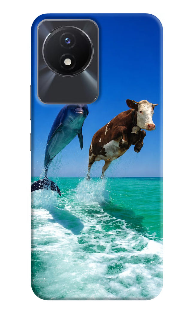 Dolphin vs Cow Vivo Y02/Y02T Hard Case Back Cover by Casekaro