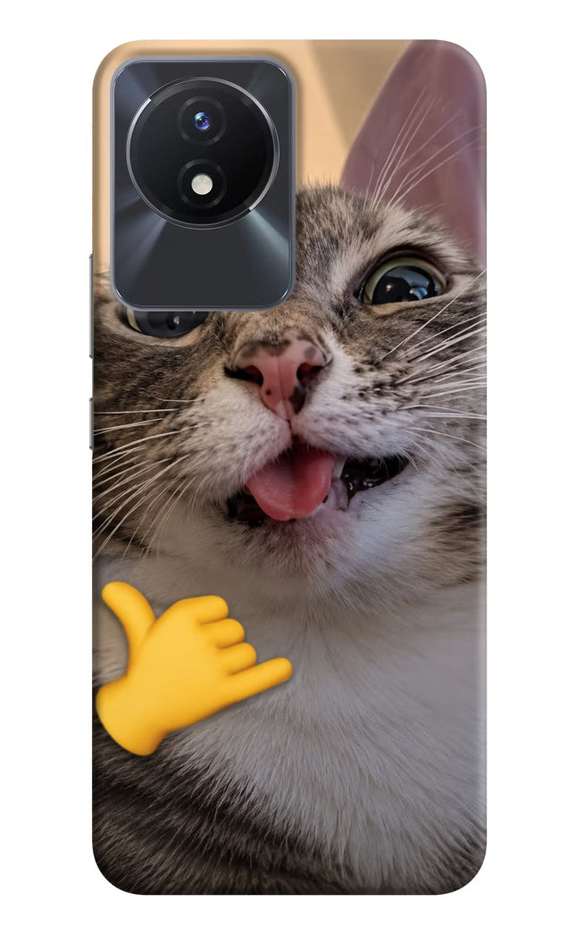 Silly Cat Call Vivo Y02/Y02T Hard Case Back Cover by Casekaro