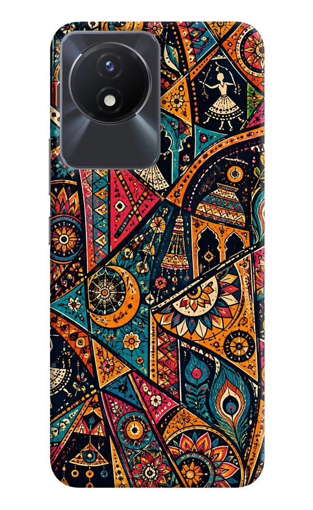 Folk Print Vivo Y02/Y02T Hard Case Back Cover by Casekaro