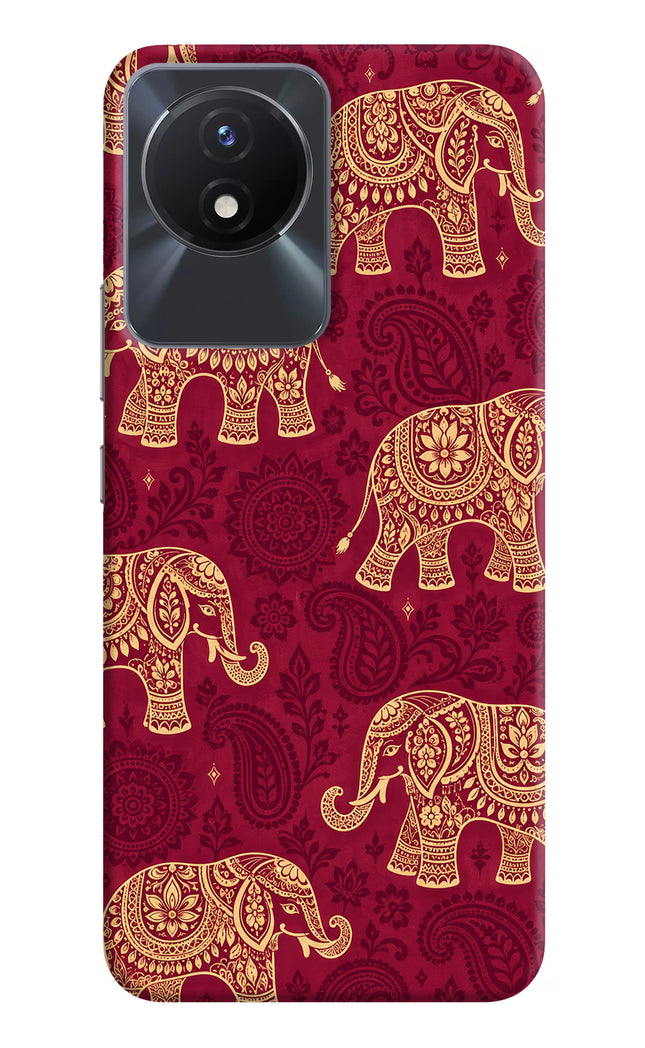 Maroon Elephant Vivo Y02/Y02T Hard Case Back Cover by Casekaro