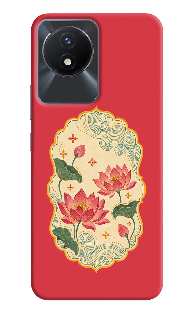 Pink Lotus Vivo Y02/Y02T Hard Case Back Cover by Casekaro