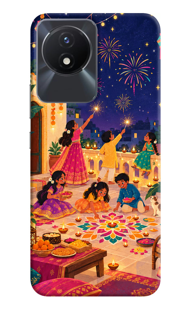 Diwali Night Vivo Y02/Y02T Hard Case Back Cover by Casekaro