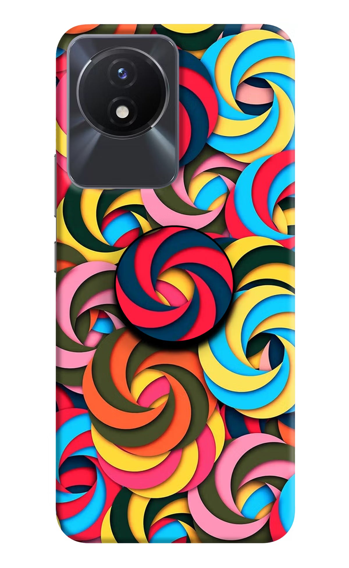 Spiral Pattern Vivo Y02/Y02T Pop Case by Casekaro