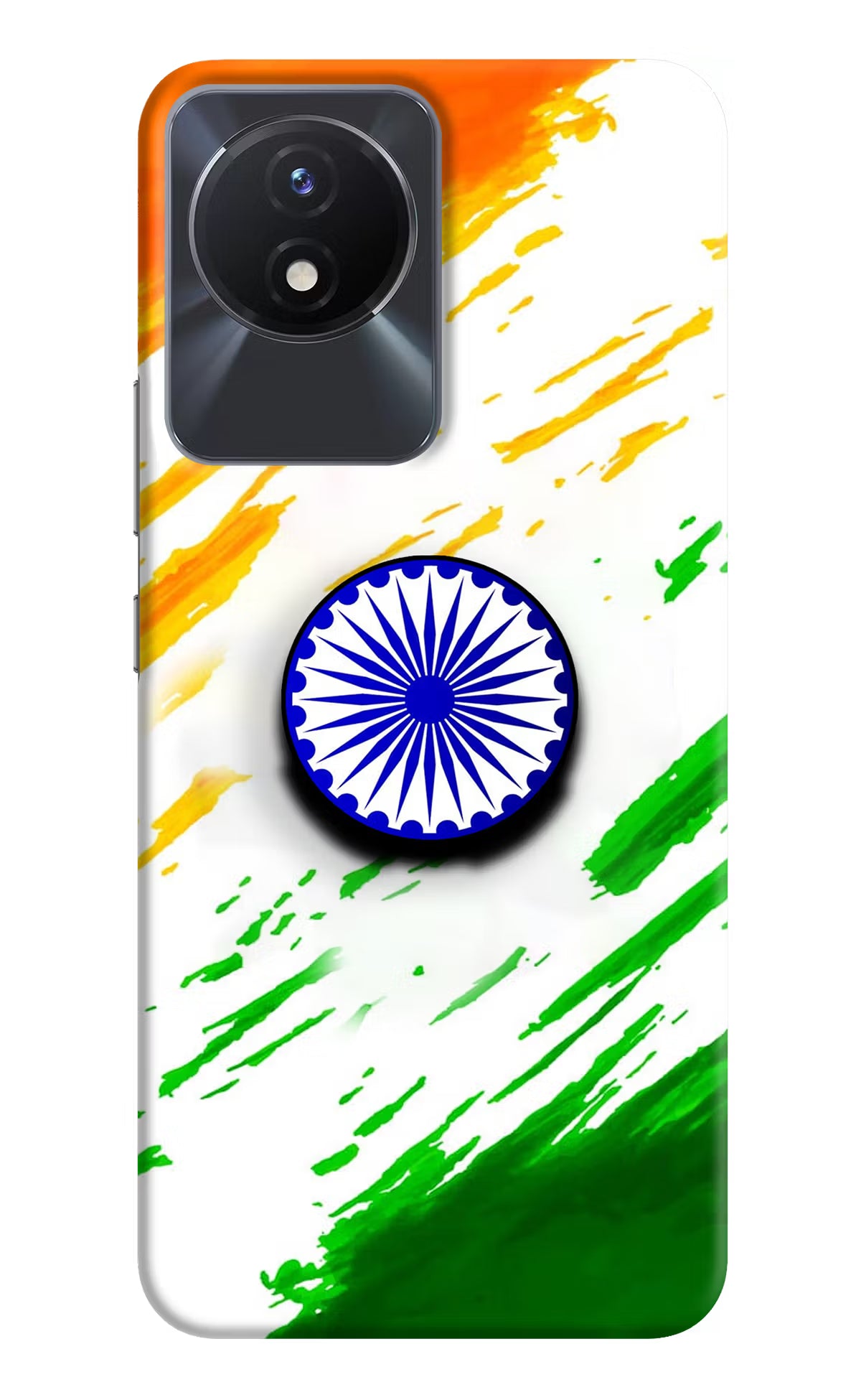 Indian Flag Ashoka Chakra Vivo Y02/Y02T Pop Case by Casekaro