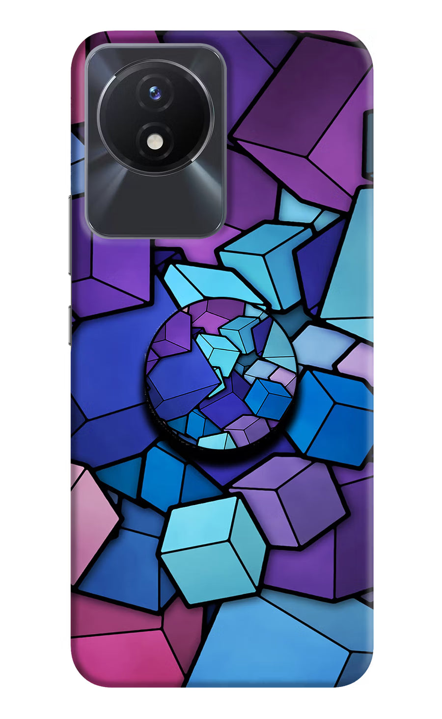 Cubic Abstract Vivo Y02/Y02T Pop Case, Hard case