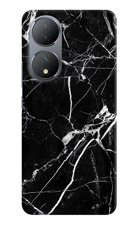 Black Marble Pattern Vivo Y100 Hard Case Back Cover by Casekaro