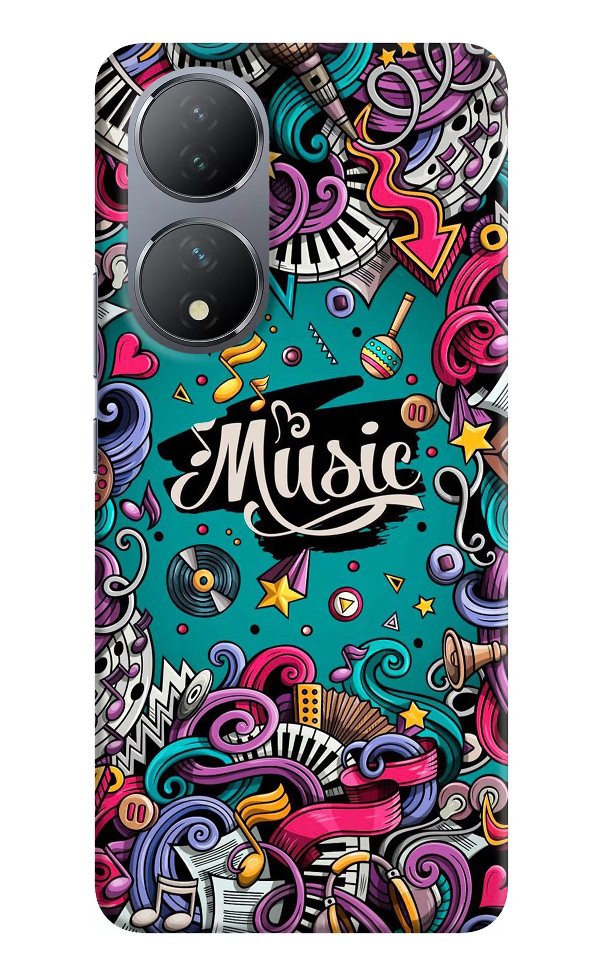 Music Graffiti Vivo Y100 Hard Case Back Cover by Casekaro