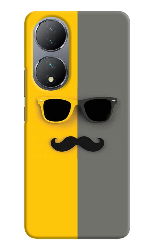 Sunglasses with Mustache Vivo Y100 Hard Case Back Cover by Casekaro