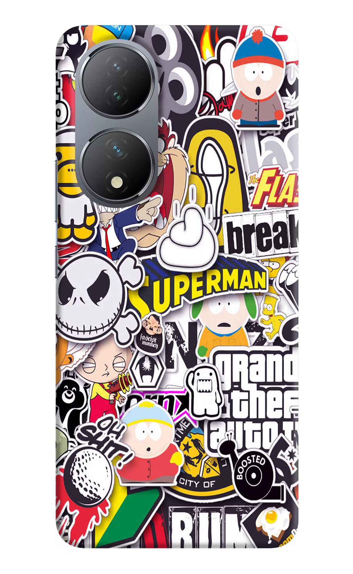Sticker Bomb Vivo Y100 Hard Case Back Cover by Casekaro