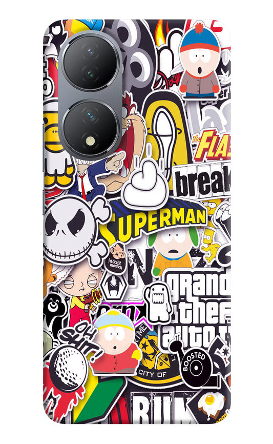 Sticker Bomb Vivo Y100 Hard Case Back Cover by Casekaro