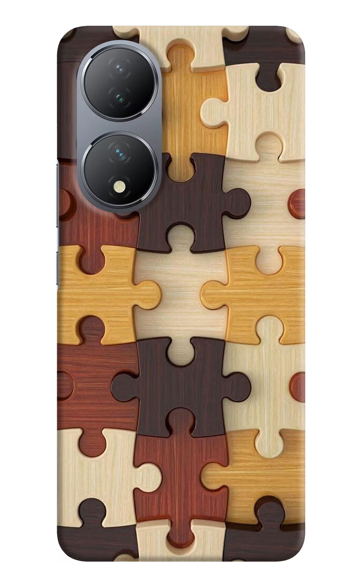 Wooden Puzzle Vivo Y100 Hard Case Back Cover by Casekaro