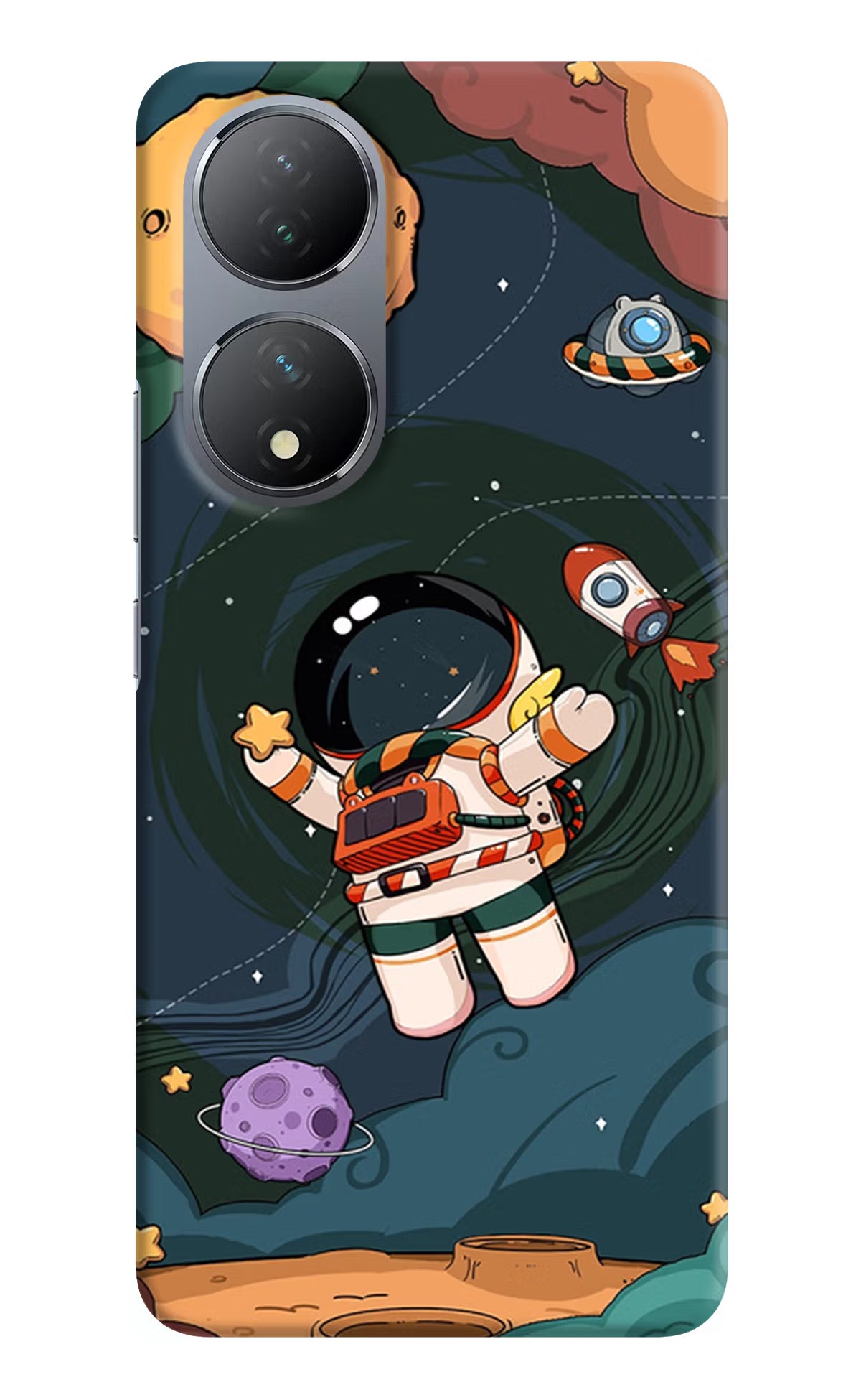 Cartoon Astronaut Vivo Y100 Hard Case Back Cover by Casekaro