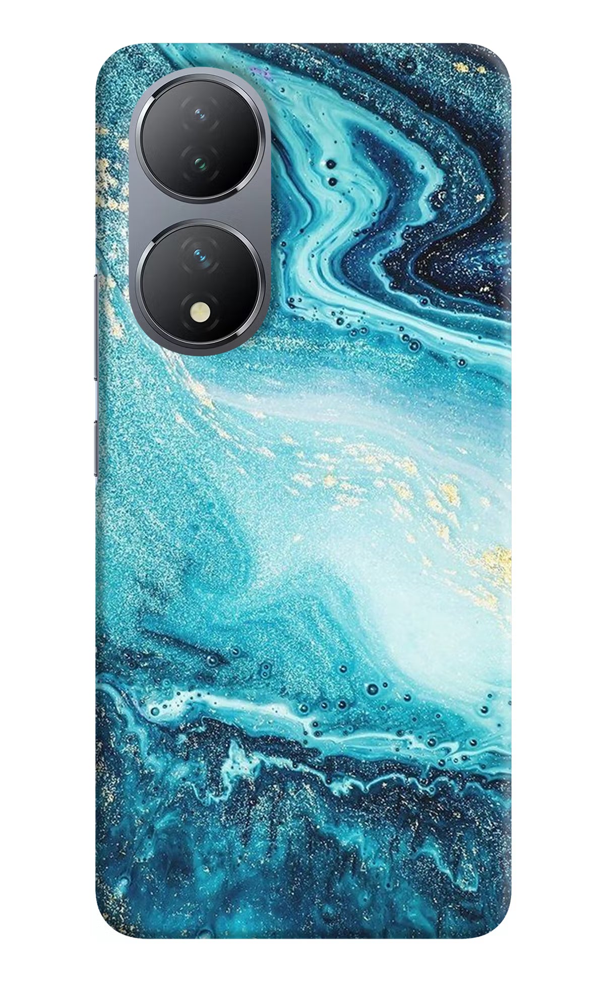 Blue Glitter Marble Vivo Y100 Hard Case Back Cover by Casekaro