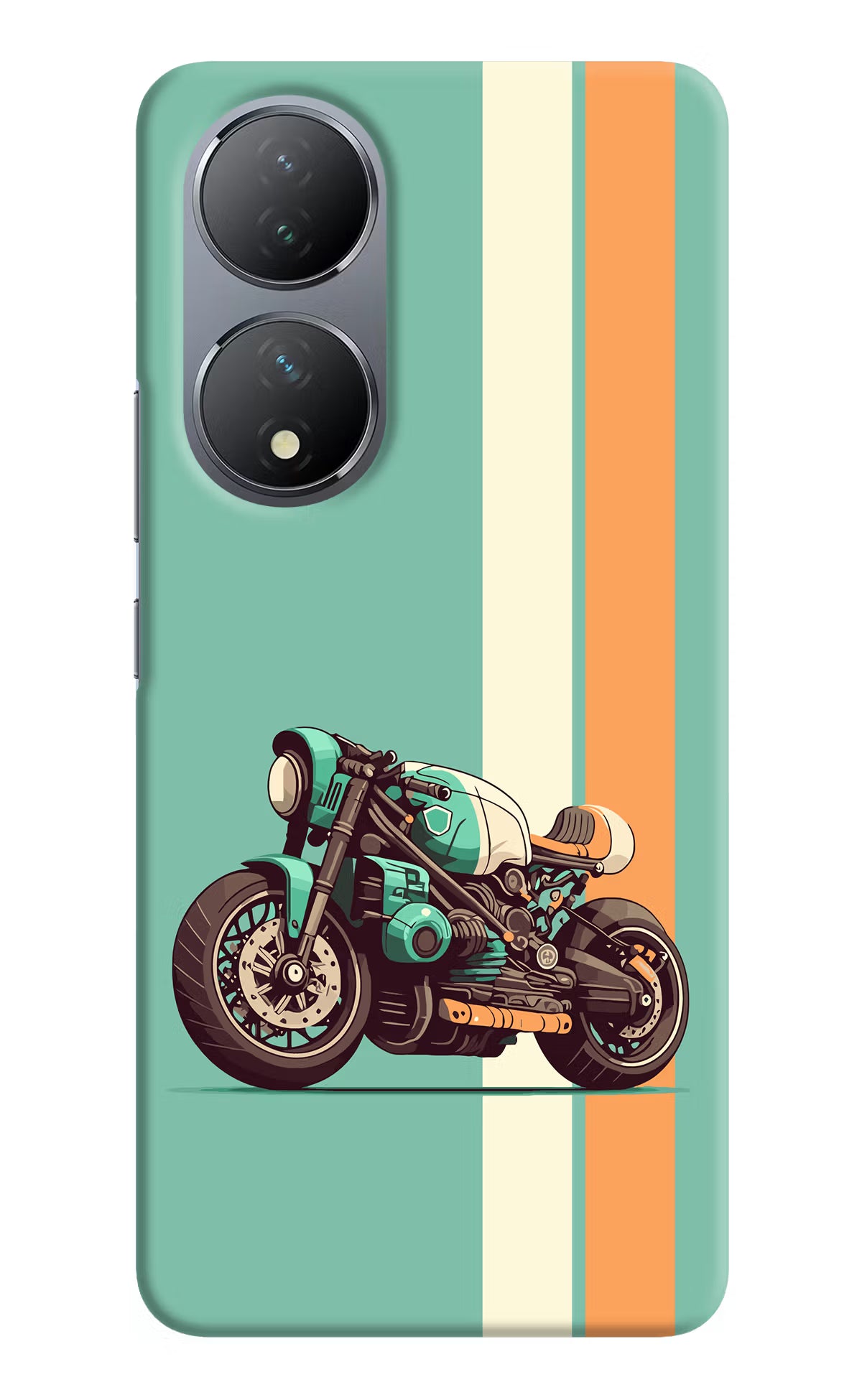 Striped Moto Drift Vivo Y100 Hard Case Back Cover by Casekaro