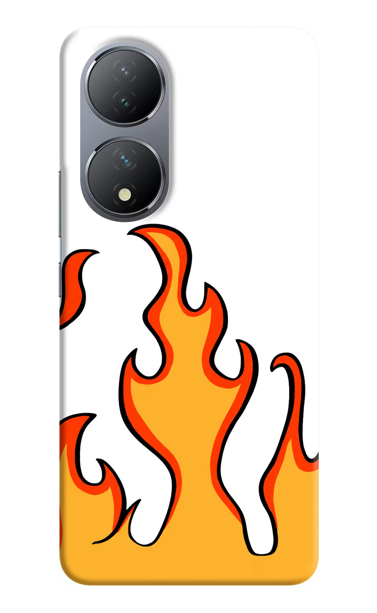 Fired Up – White Vivo Y100 Hard Case Back Cover by Casekaro