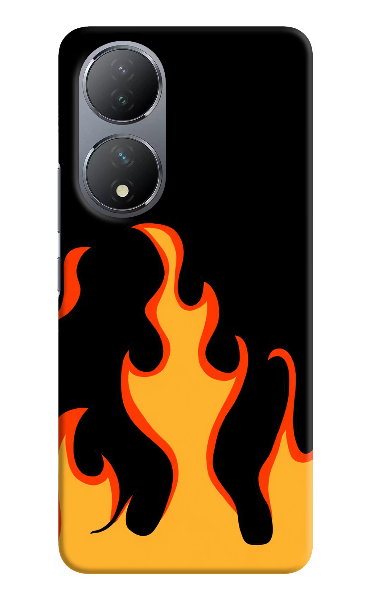 Fired Up – Black Vivo Y100 Hard Case Back Cover by Casekaro