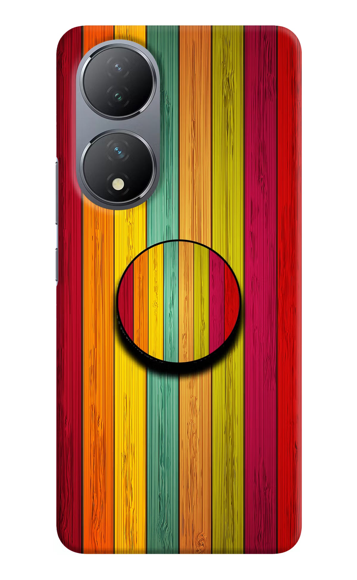 Multicolor Wooden Vivo Y100 Pop Case by Casekaro