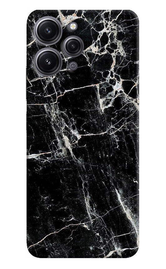 Black Marble Texture Redmi 12 4G Hard Case Back Cover by Casekaro
