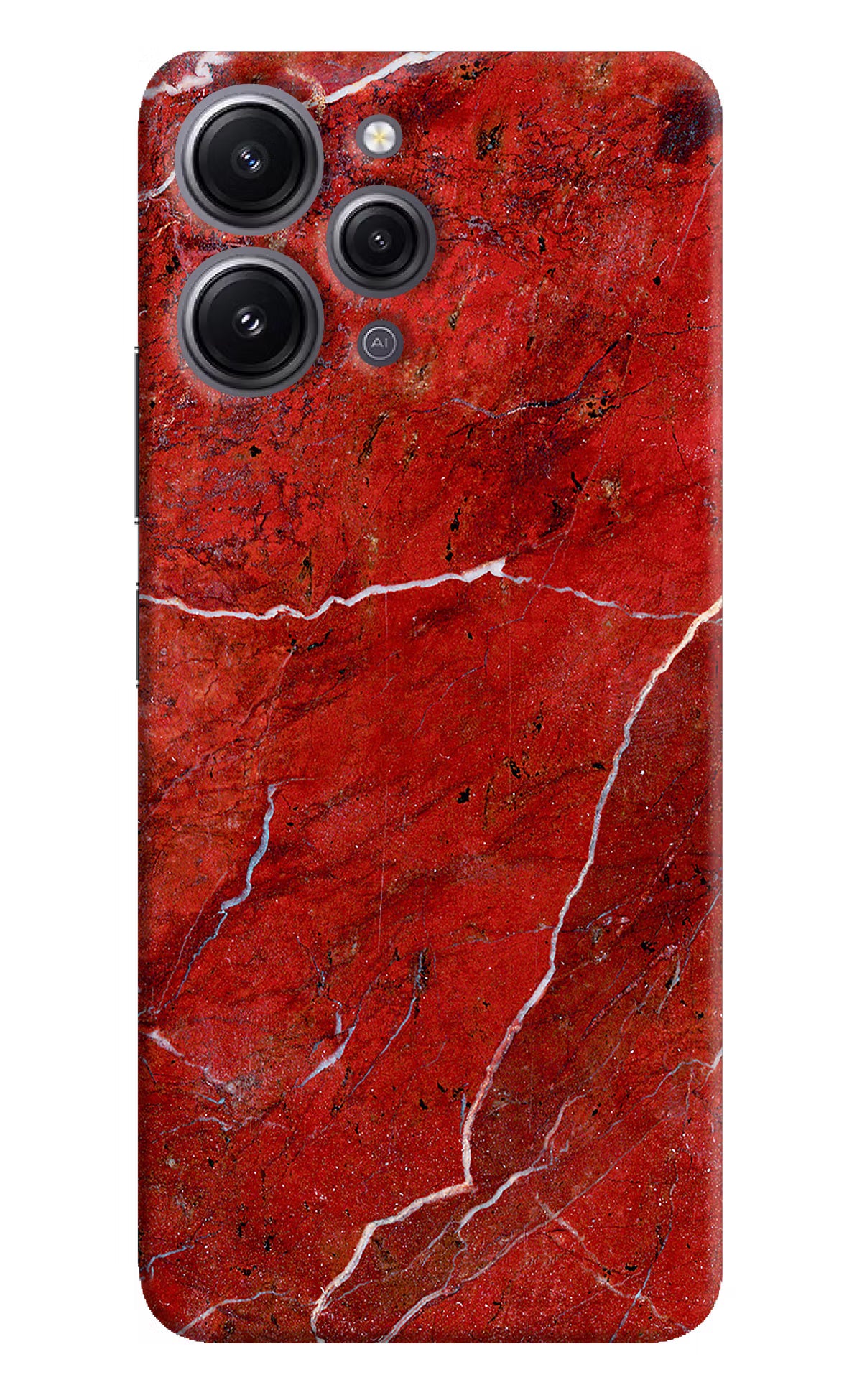 Red Marble Design Redmi 12 4G Hard Case Back Cover by Casekaro