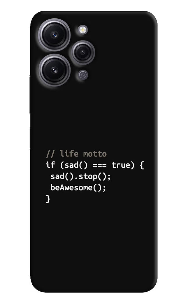 Life Motto Code Redmi 12 4G Hard Case Back Cover by Casekaro