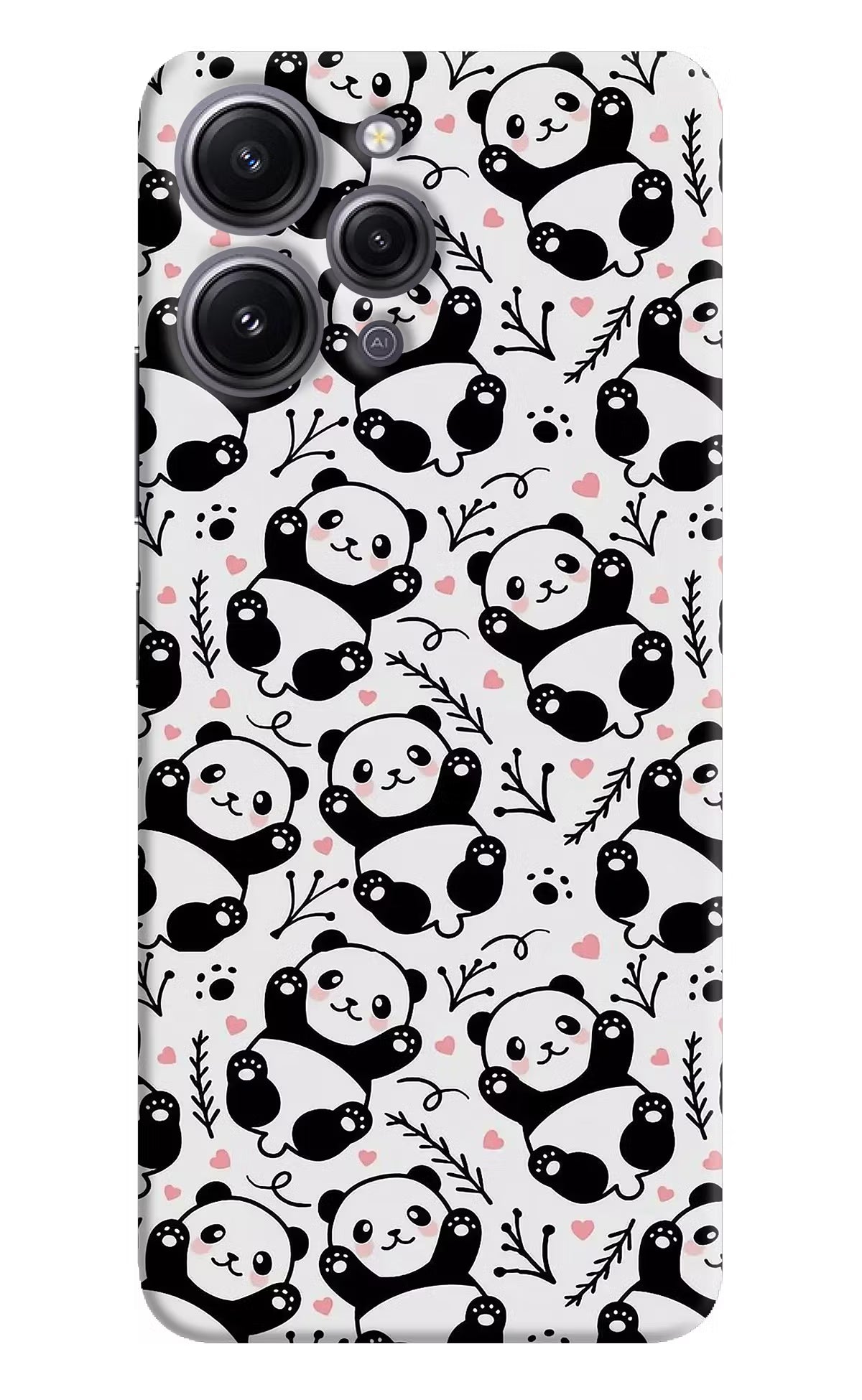 Cute Panda Redmi 12 4G Hard Case Back Cover by Casekaro
