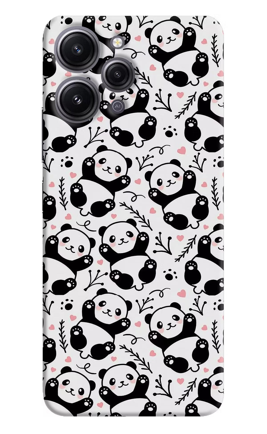 Cute Panda Redmi 12 4G Back Cover, Hard case