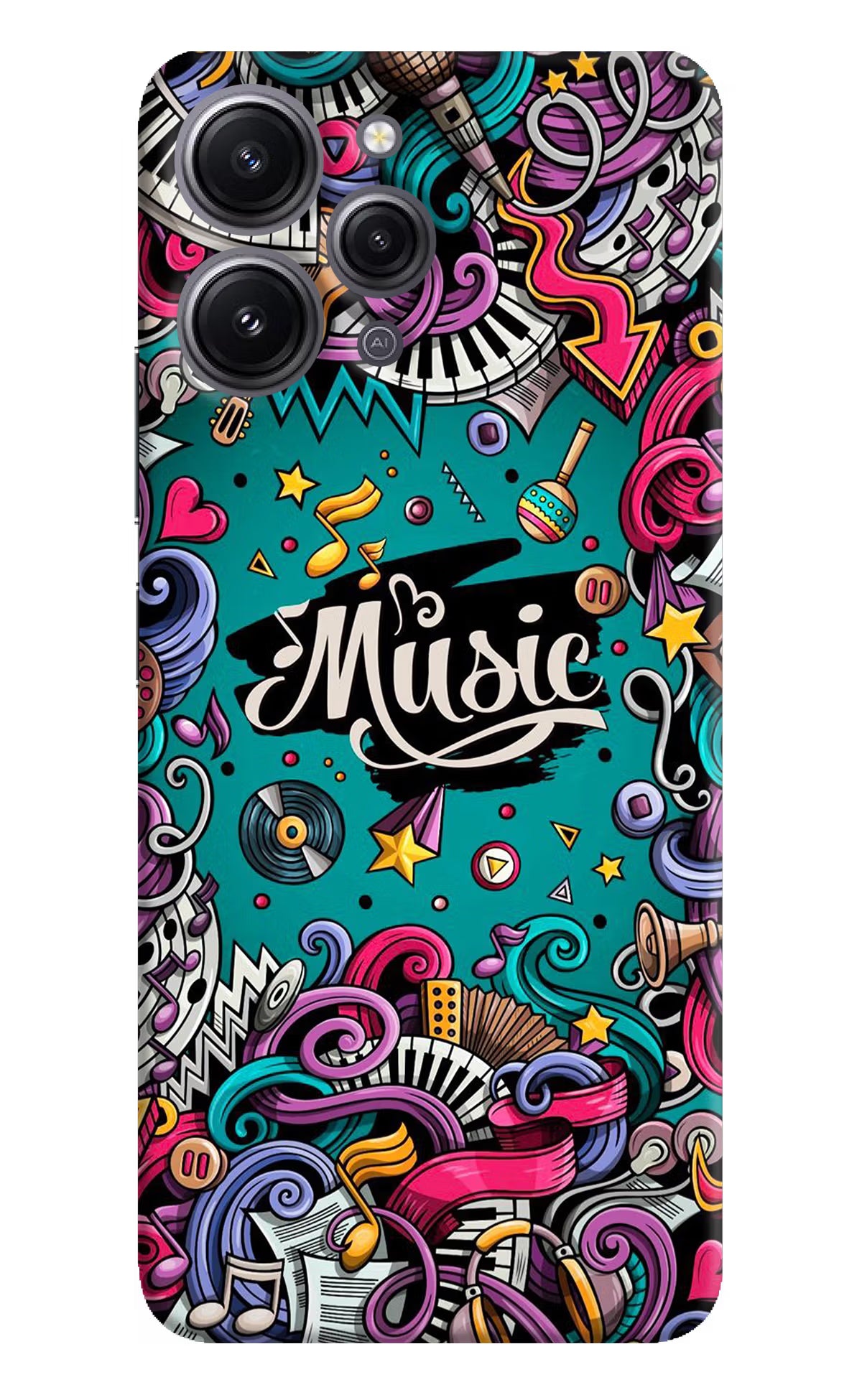 Music Graffiti Redmi 12 4G Hard Case Back Cover by Casekaro