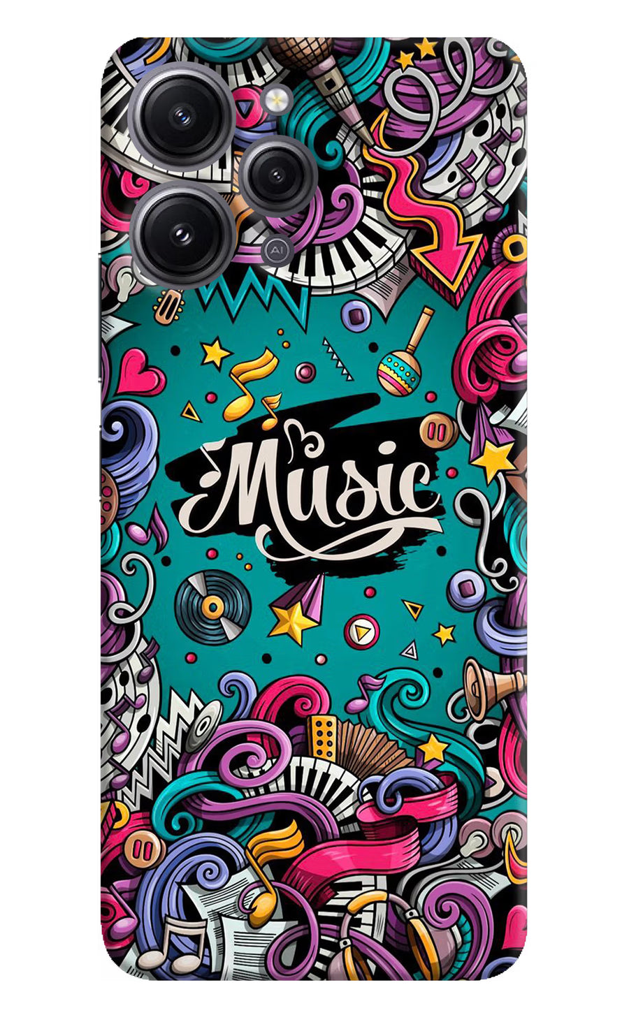 Music Graffiti Redmi 12 4G Back Cover, Hard case